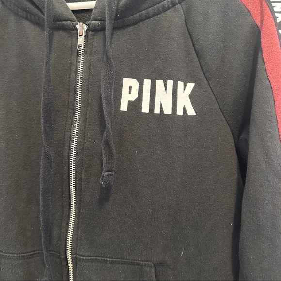PINK by Victorias Secret Black Zip Up Hoodie Sweater Size XS Women’s - Picture 2 of 8